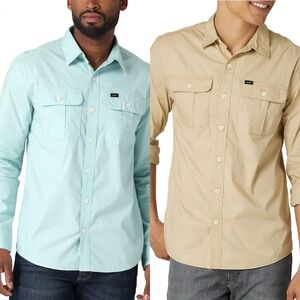 Lot Of 2 - Lee Men's Working West Relaxed Long Sleeve Shirt XXL
